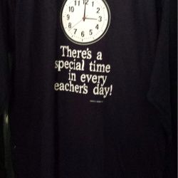 Womens Dark Blue Long Sleeve Large Long Sleeve for A Teacher, Bust 41", By Gildan, T Shirt Material. East or West