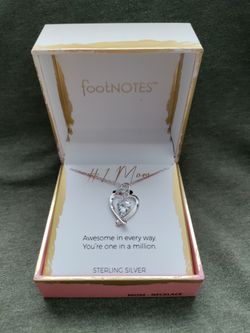 Sterling Silver, Mom pendant & necklace