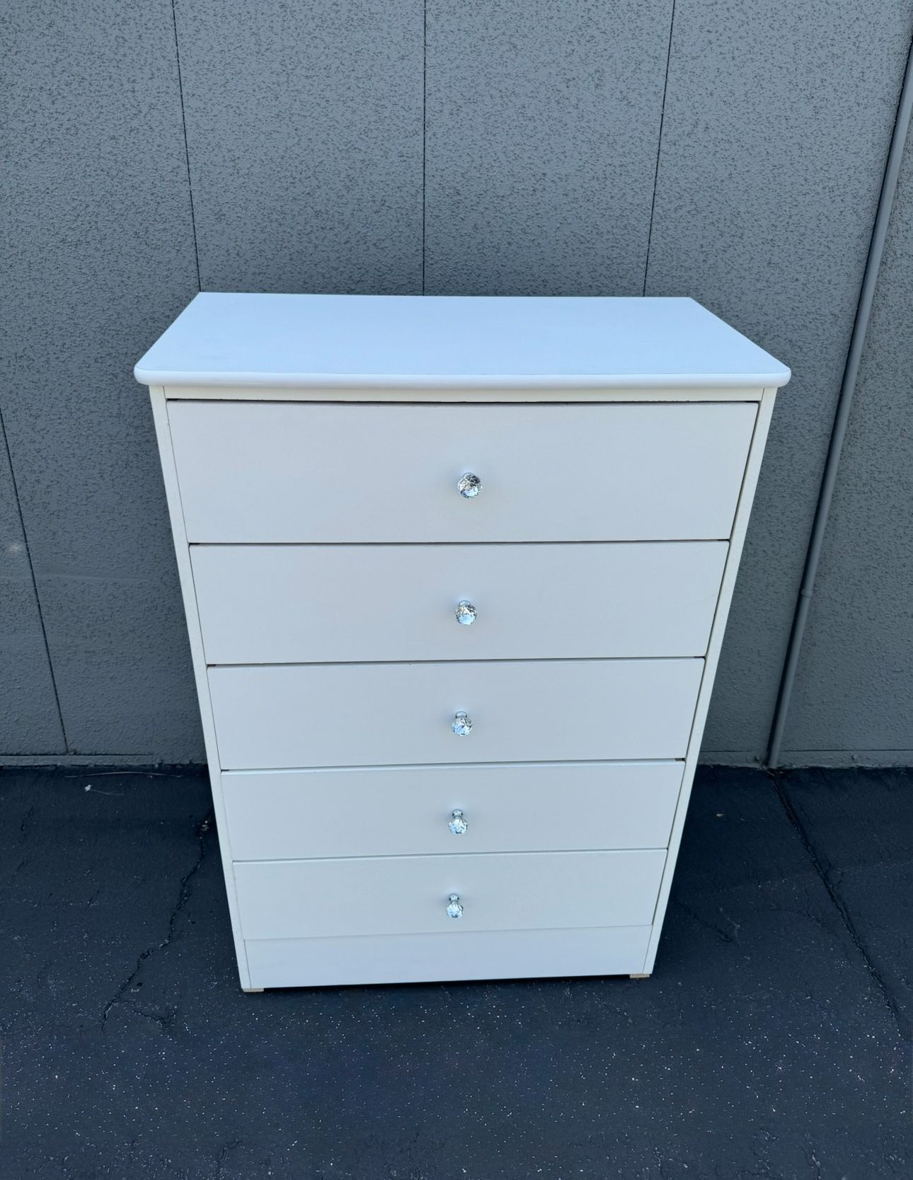 New Chest Five Drawer With Diamond 💎 Crystal Knobs 