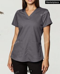 Grey Scrub Top