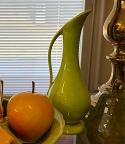Vintage Holland Ceramic Green Pitcher