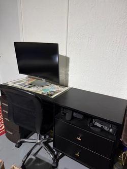 Large desk with chair
