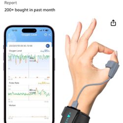 Wellue O2 Pulse Oximeter with Smart Reminder | Blood Oxygen Saturation Monitor for SpO2 and Heart Rate Tracking Continuously, Bluetooth Finger Ring wi