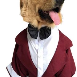 NWOT: Pet Costume Dog Suit Formal Tuxedo with Black Bow (size L-S-see chart)