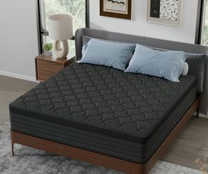 MULINATURE 12-14 Inch Hybrid Mattress Twin Full Queen King Memory Foam & Pocket Springs Medium Firm Pressure Relief Bed-in-a-Box