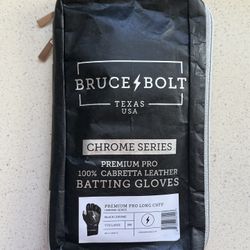 Brand New Black Chrome Chrome Series Premium Pro Long Cuff Gloves - Youth Large