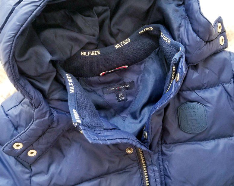 Tommy Hilfiger Puffer Jacket Coat Boys Size 6-7 Navy Blue Hilfiger

