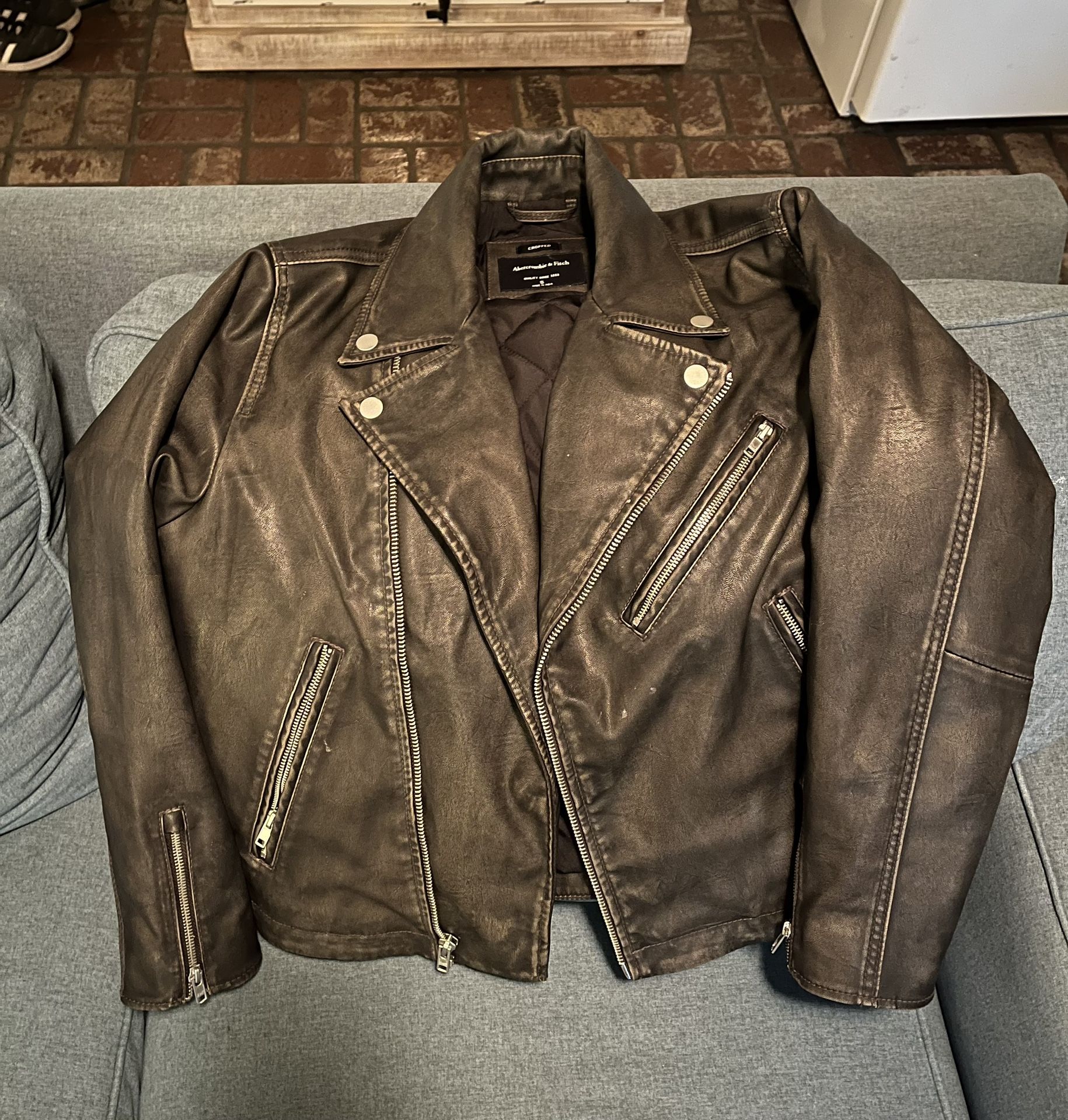 Abercrombie & Fitch Vegan Leather Biker Jacket