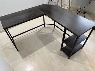 Desk and cabinet