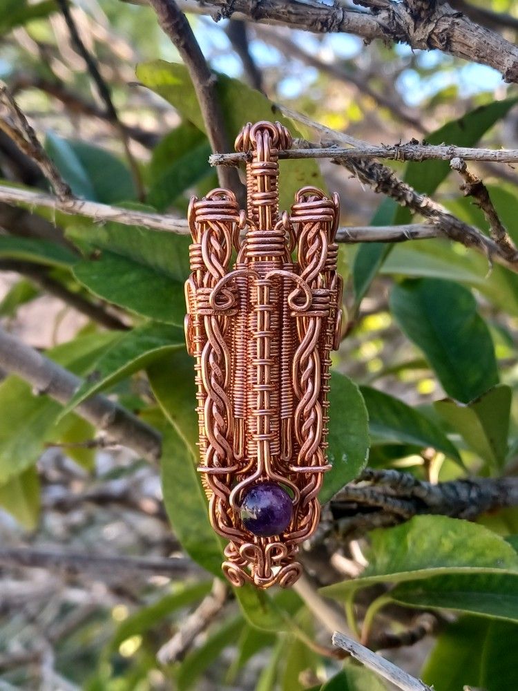 🟣Amethyst And Copper Pendant🟣