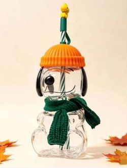 Snoopy Starbucks Glass