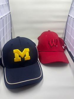 Michigan and Wisconsin College Baseball Caps – Lot of 2