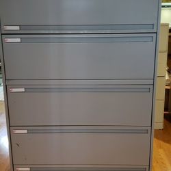 Double wide & tall 5 drawer vertical filing cabinet