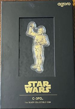 1 Oz Silver AGORO  C-3PO Shaped  $2 Coin. BU Mint