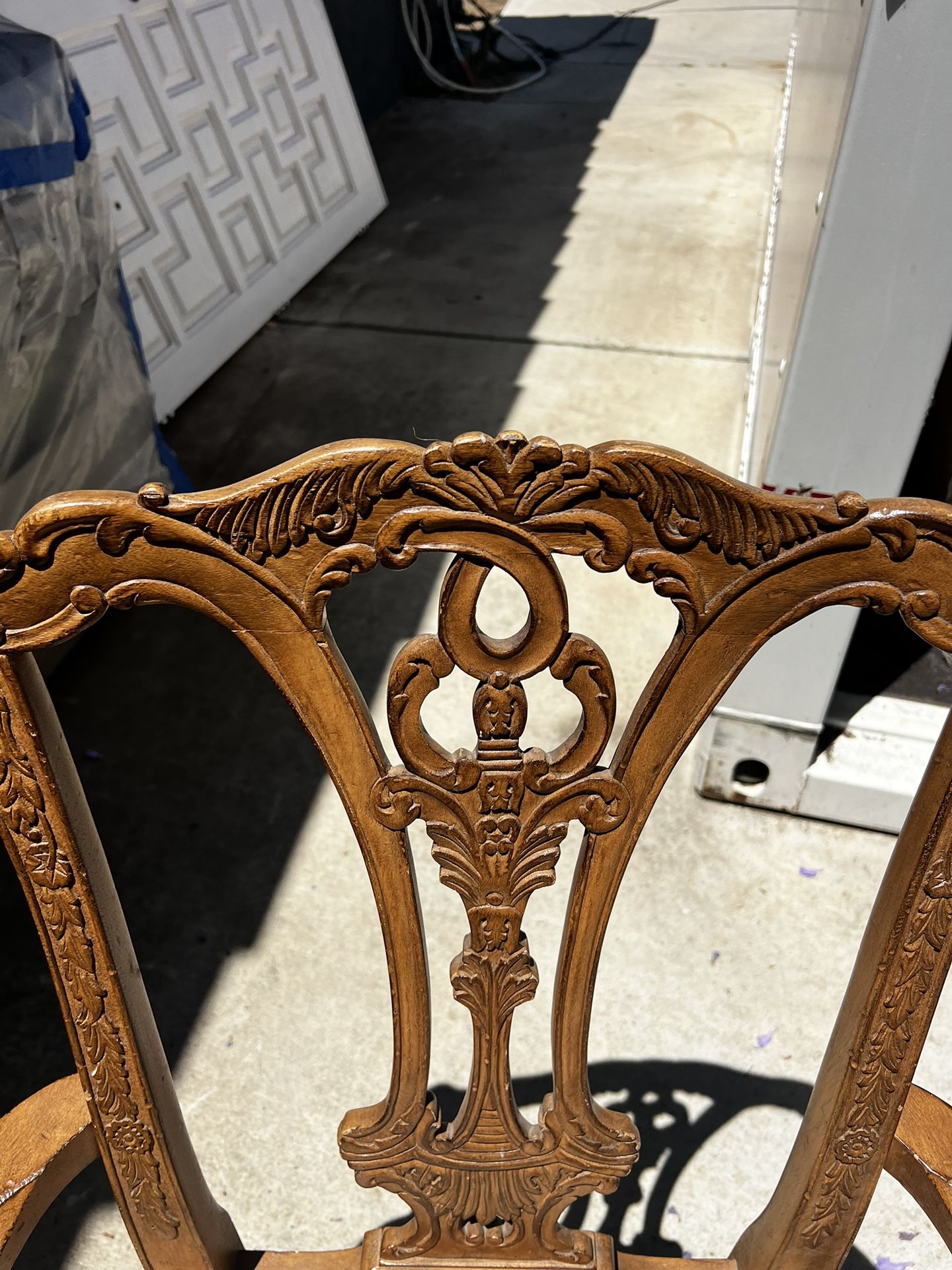 Wooden Claw Foot Wingback Chairs