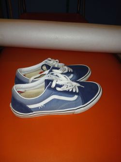 Vans Old Skool mens 13 blue checkerboard skateboarding off the wall
