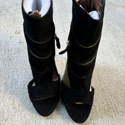 Envy Lucille Suede Peep-toe Heels US 5.5