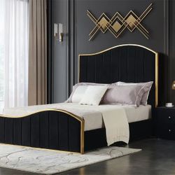 Bed Black Color (Mattress not Included) ⭐️ Cama Color Negro (Colchón no Incluido) 🚚(Immediate-Delivery)💨