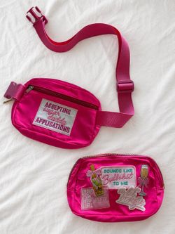 NEW • Hot Pink Double Sided Patch-Embellished Fanny Pack