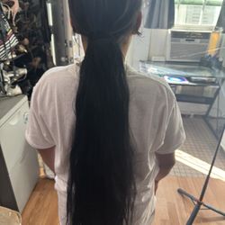 Straight pony tale wig black