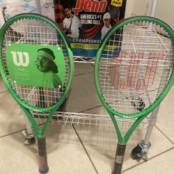 Combo: Wilson Blade Feel Pro 105 Adult Tennis Racket, Grip Size 3 - Green, 105 sq. in., 9.8 ounces