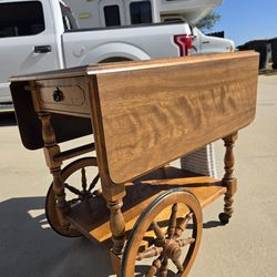 Vintage drop leaf tea cart