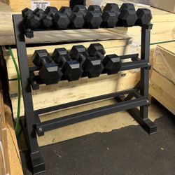 NEW Dumbbell Set w/ Rack (5-50 lbs)