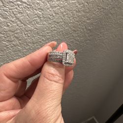Elegant 2ct Diamond Engagement Ring – Princess & Round Cut in 10K White Gold 