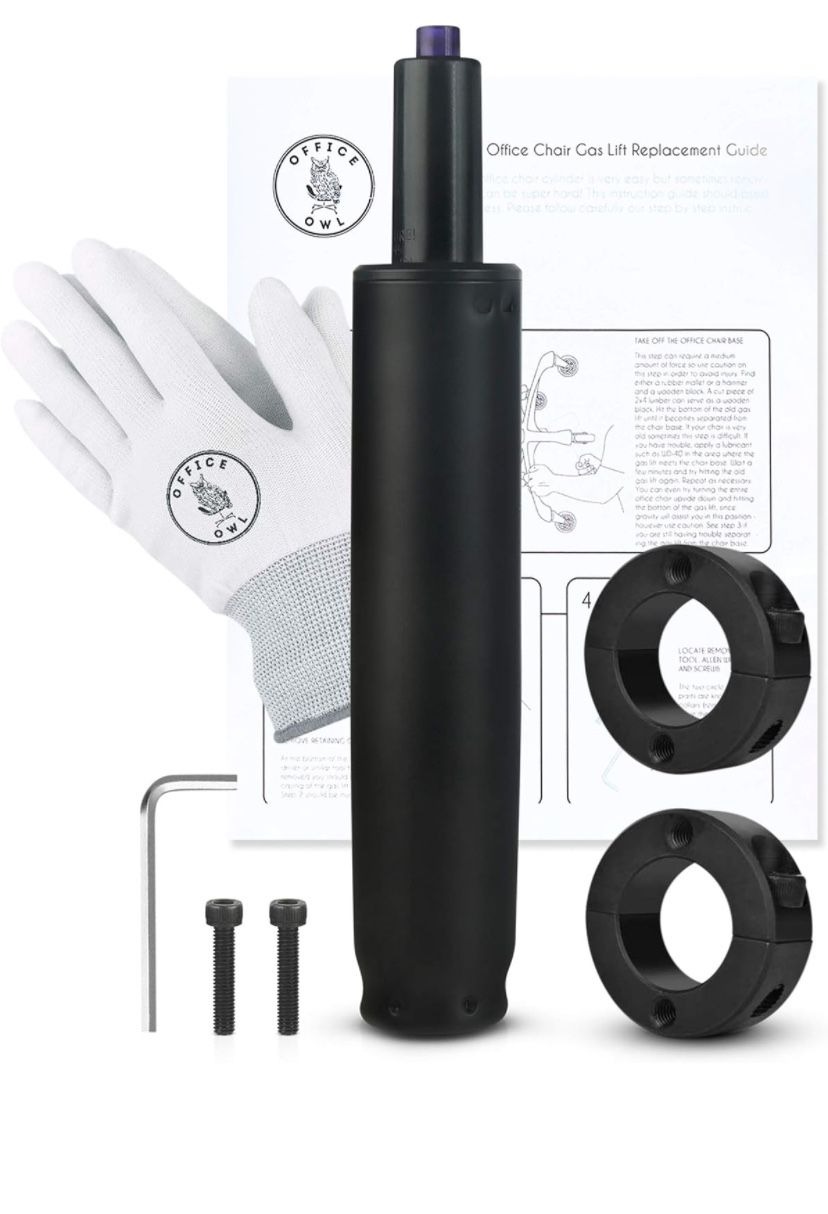 Office Chair Cylinder Replacement - Includes Removal Tool, Gloves, Gas Cylinder 