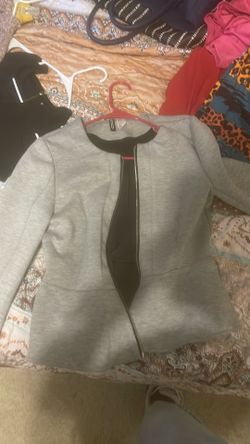 Grey peplum blazer