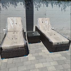 3 Piece Lounger Set/ Chairs/ Patio/ Outdoor Furniture/ Furniture/ Backyard/ Swimming Pool/ Brand New 