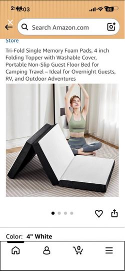 Tri-Fold Memory Foam Floor Mat 4 Inch