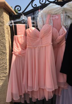 3 dresses blush colored