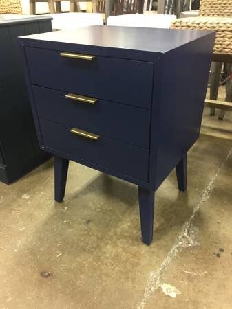 Hafley Three Drawer End Table - Blue