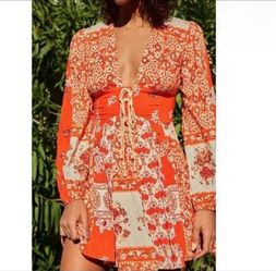 Free People size Large Mixin It Up Mini Dress🦋
