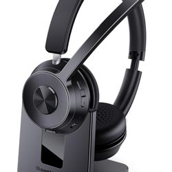 Upgraded Version) Wireless Headset, Bluetooth Headset with Noise Cancelling 