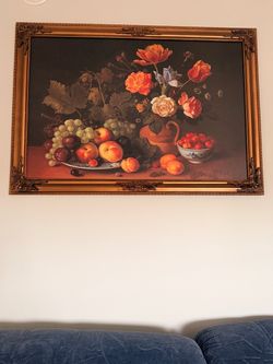 Big framed canvas painting