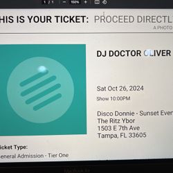 Dj Dr Oliver Tree’s Lobotomy Tour October 26 Ritz Ybor Tampa 1 Ticket