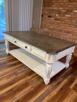 Liberty Magnolia Distressed White Coffee Table