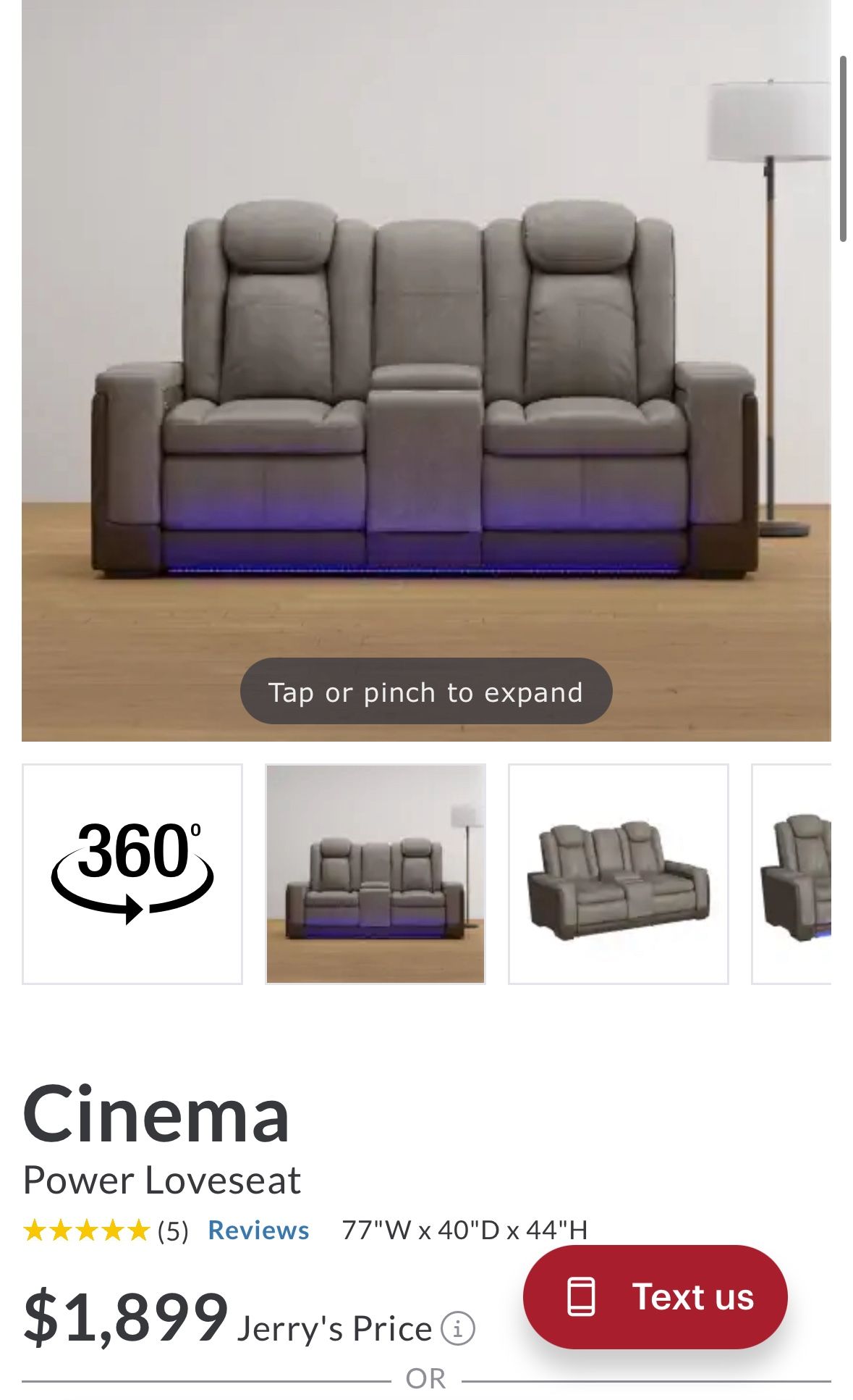 Cinema Reclining Love Seat