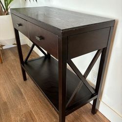 Lovely Dark Wood Side Or Entry Table 
