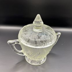  Carnival glass sugar bowl with lid