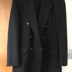 Mr. Eddie Navy Men’s Laine Wool Sport coat sz. 42 with magnificent buttons $175.00
