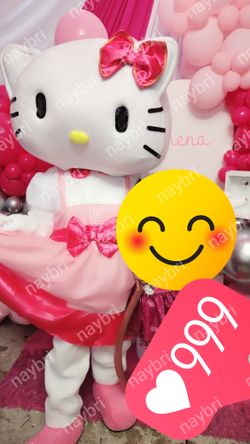 Hello Kitty Pink Dress Mascot Costume for Sale