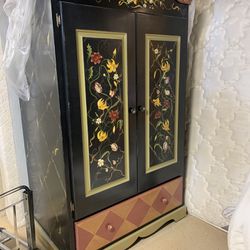 Fabulous Hand painted Solid Wood Armoire