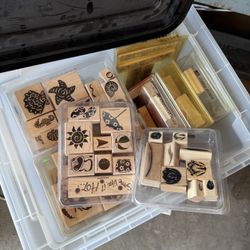 Tub Full Of Rubber Stamps 