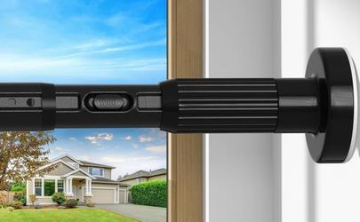 Black Tension Curtain Rod 41-118In Outdoor Curtain Rod
