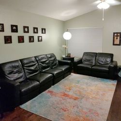 Large Leather Sofa Set