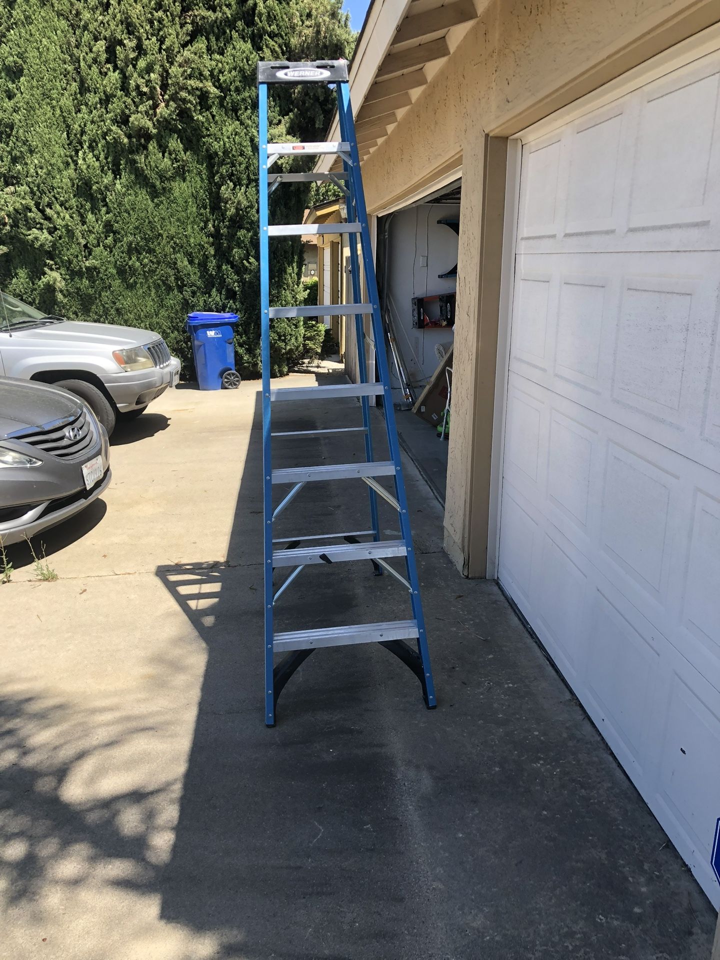 WERNER 8 ft Fiberglass Step Ladder (Type I HEAVY Duty-250 lbs)