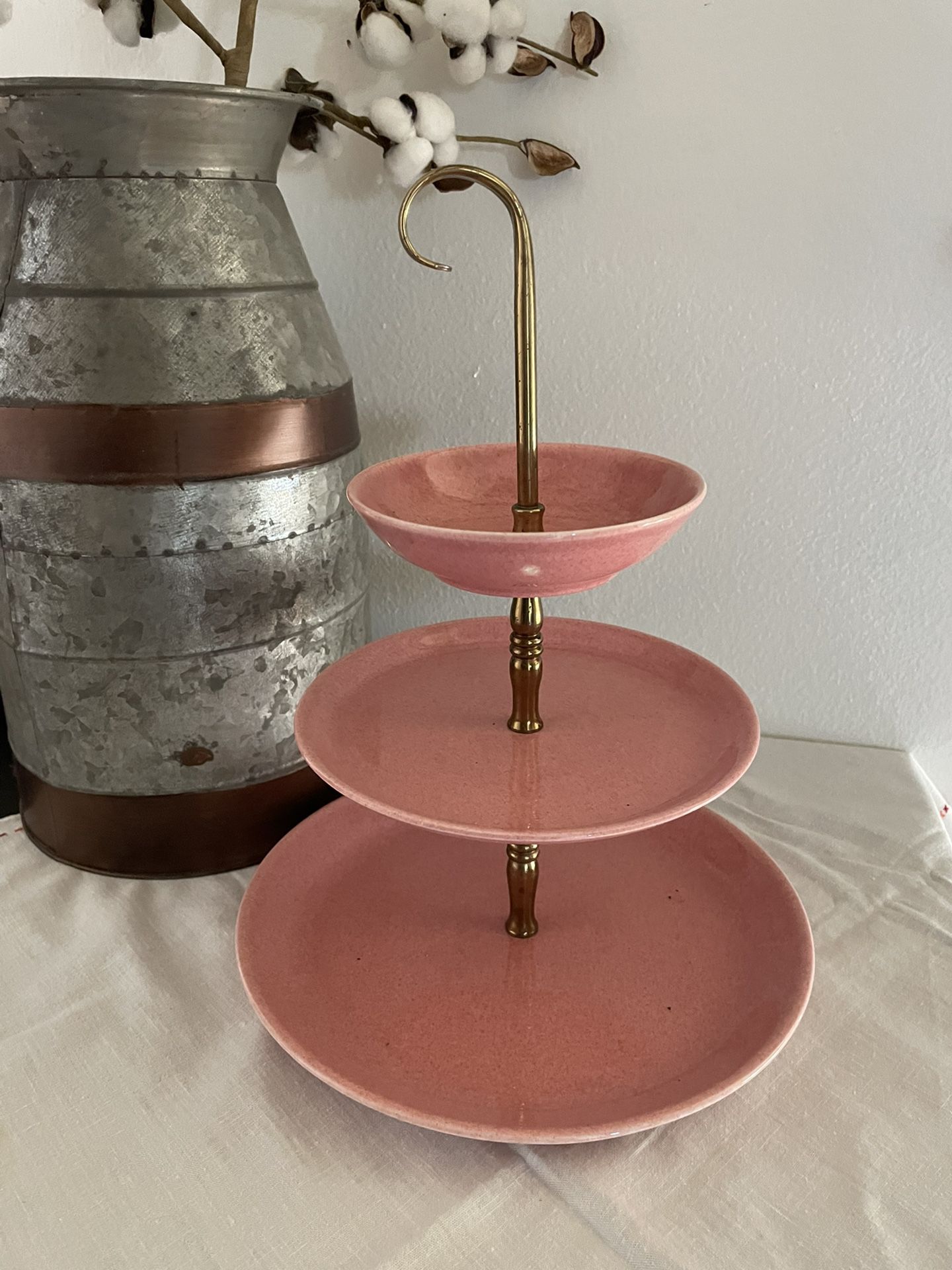 Vintage Mcm Three Tier Cake Or Appetizers Stand 